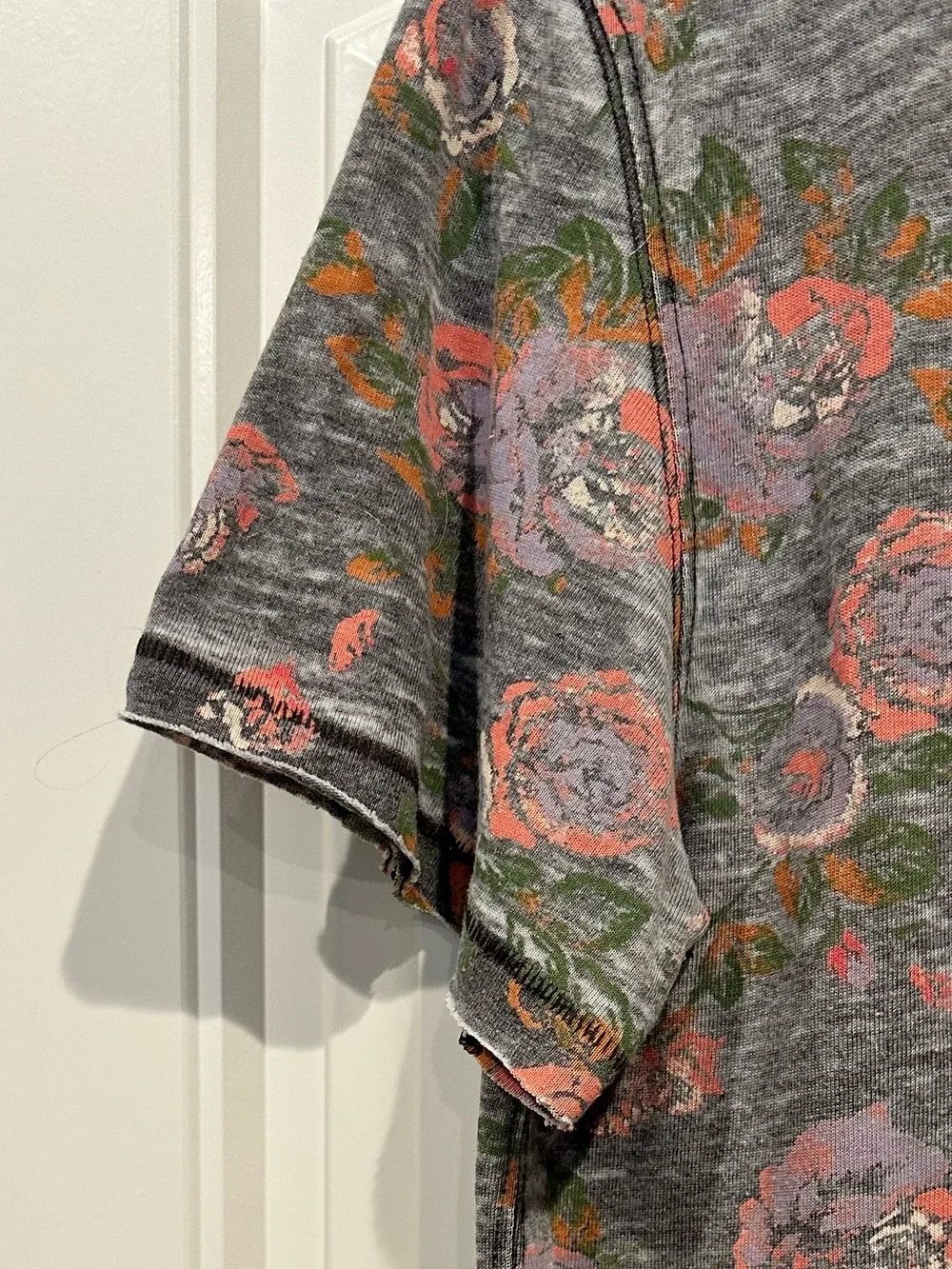 Free People Women's Burnout Floral Short Sleeve Tee